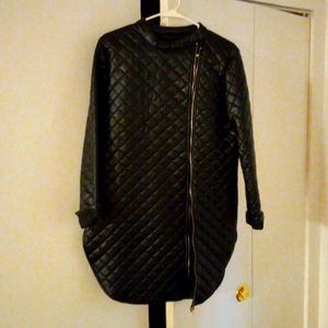 Faux leather form fitting mini dress